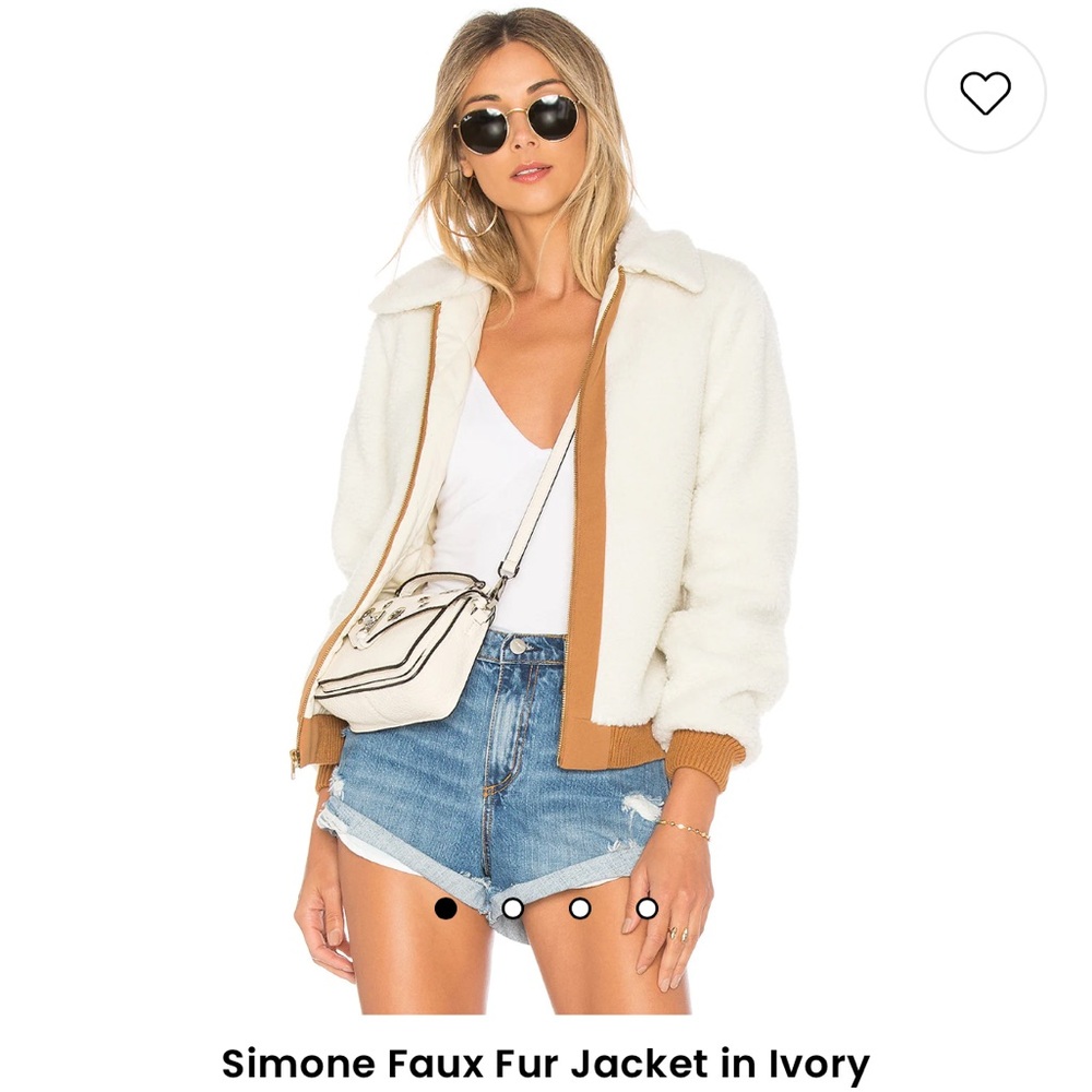 Lovers and Friends Simone Faux Fur Jacket in Ivory